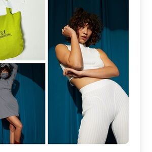 Fashion Brand Company White Knit Thong Leggings Medium